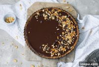 Salted Pretzel Caramel Chocolate Tart