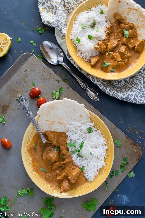Creamy Chicken Tikka Masala served in a bowl