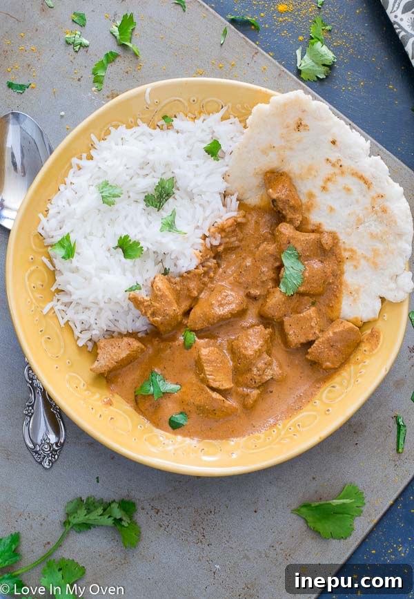 Instant Pot Chicken Tikka Masala in a serving bowl