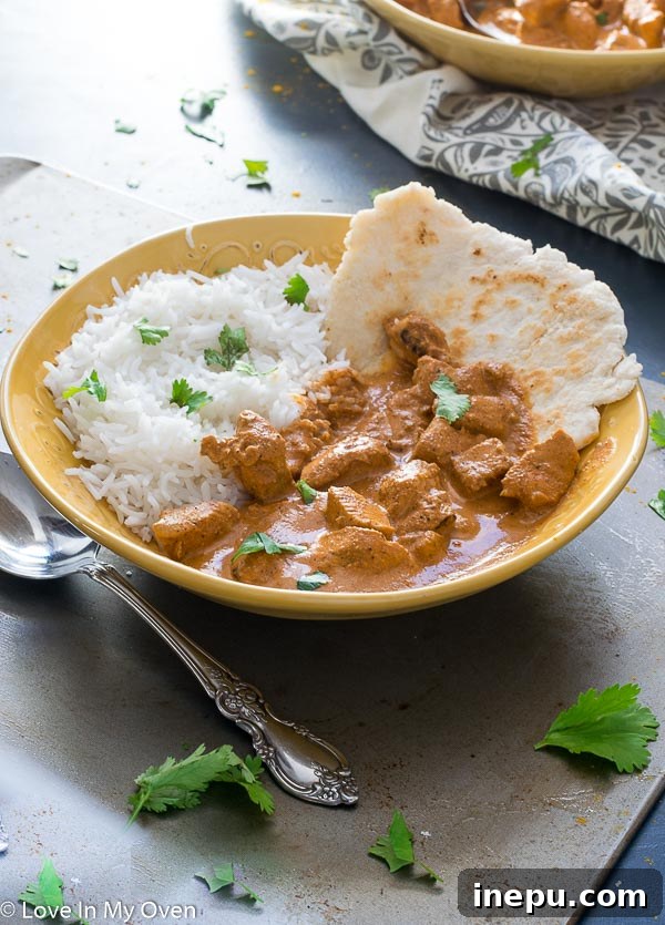 Chicken Tikka Masala with various toppings