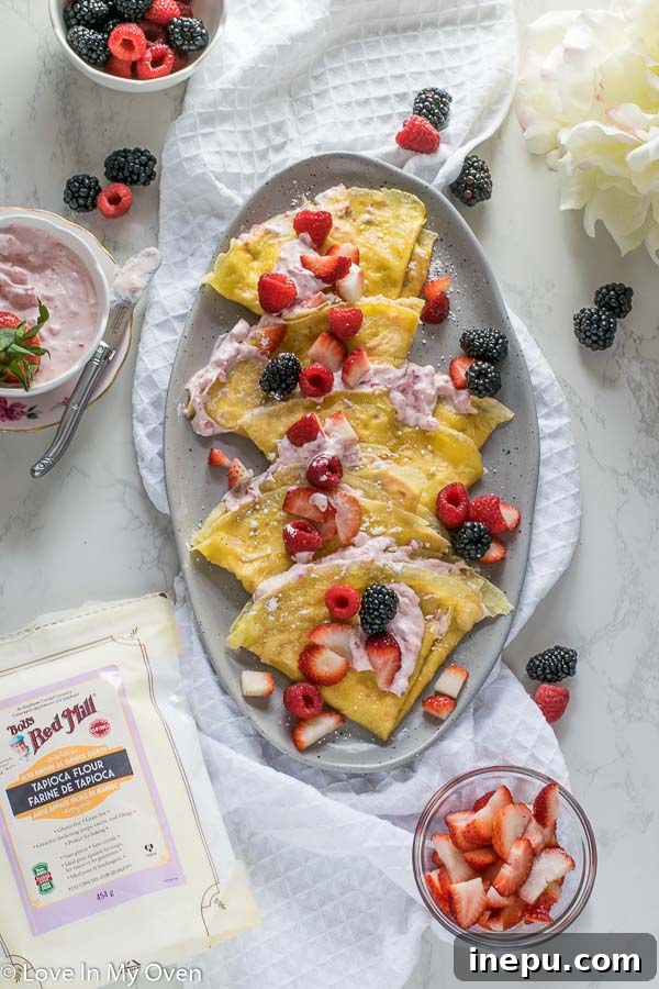 Grain-Free Crepes with Strawberry Cream Cheese Filling