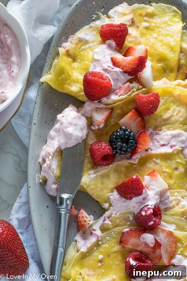 Grain-Free Crepes with Strawberry Cream Cheese Filling