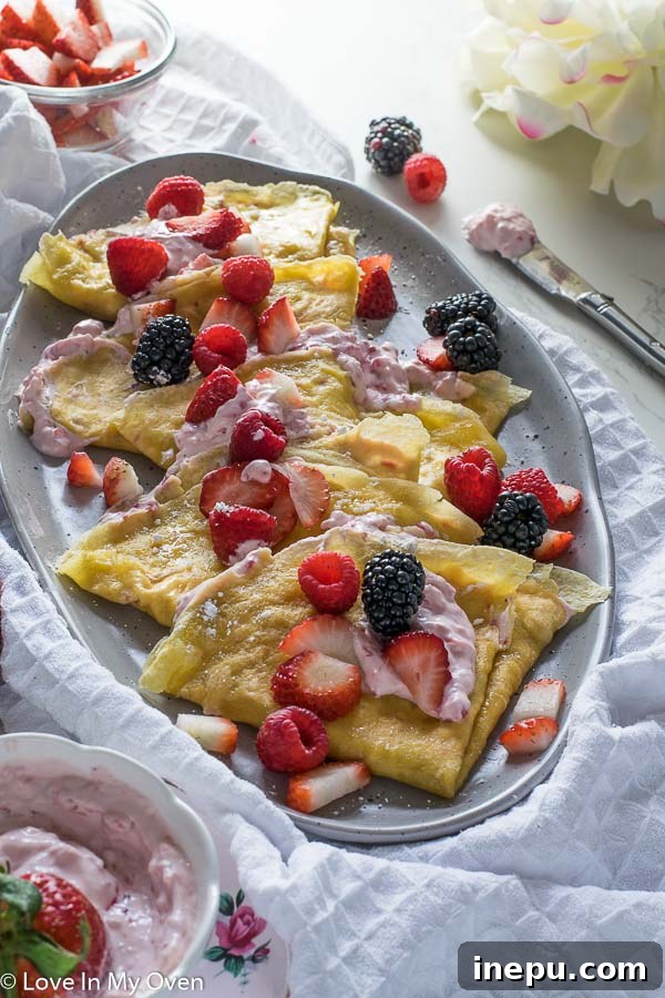 Grain-Free Crepes with Strawberry Cream Cheese Filling-5