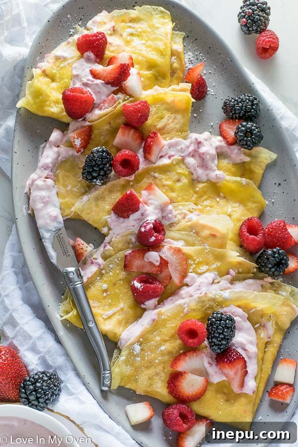 Grain-Free Crepes with Strawberry Cream Cheese Filling