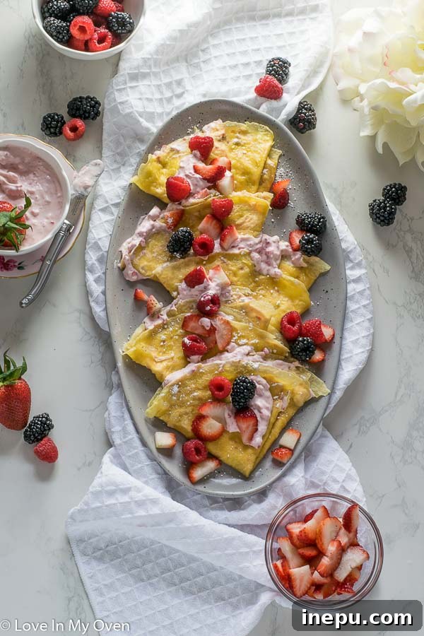 Grain-Free Crepes with Strawberry Cream Cheese Filling