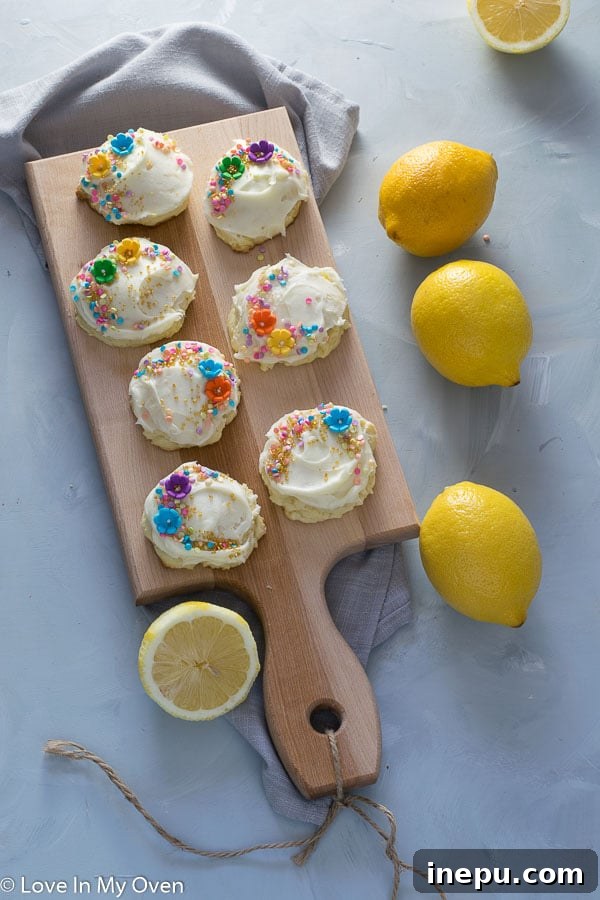 Deliciously soft lemon cream cheese cookies, a perfect treat for spring.