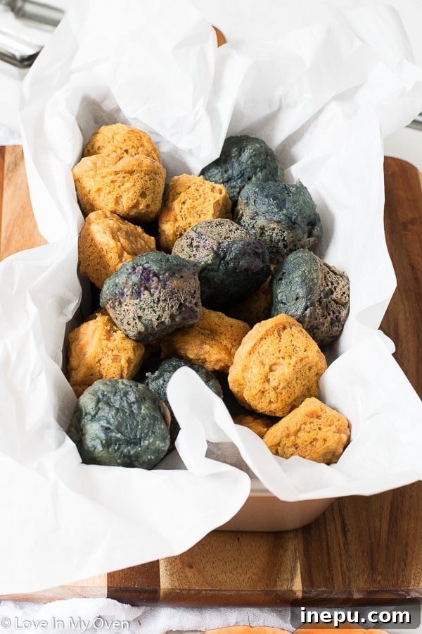 Mini sweet potato muffins arranged on a plate