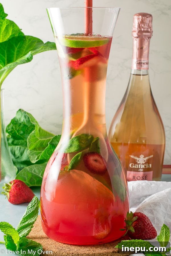 Blushing Rhubarb Rosé Sangria 2 rhubarb rose sangria