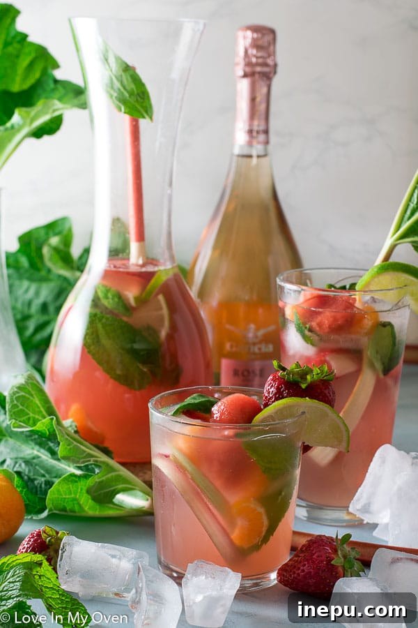 Blushing Rhubarb Rosé Sangria 5 rhubarb rose sangria