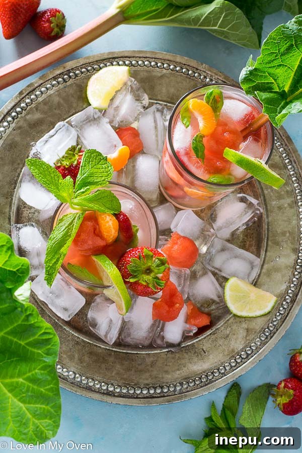 Blushing Rhubarb Rosé Sangria 6 rhubarb rose sangria