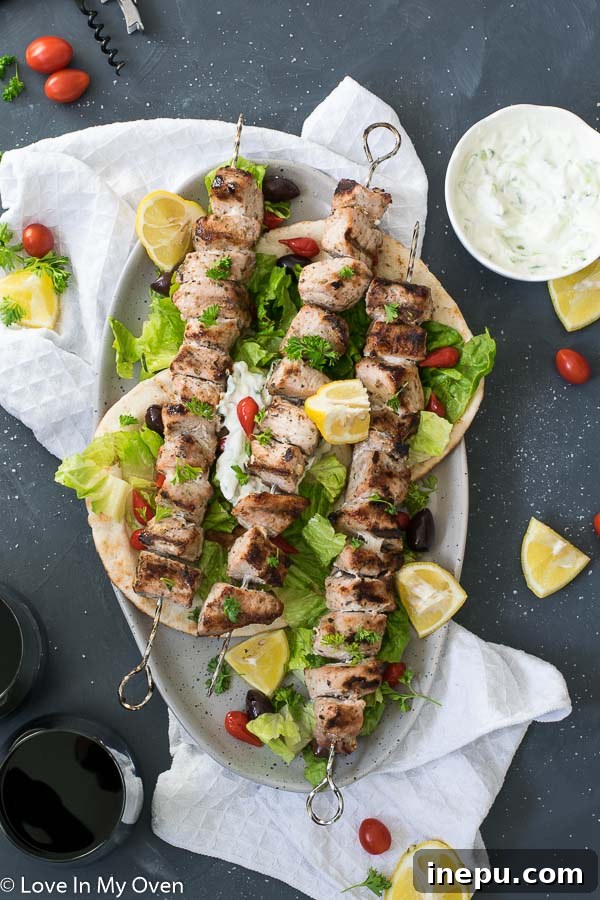 grilled pork souvlaki skewers