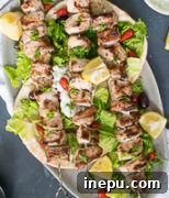 grilled pork souvlaki
