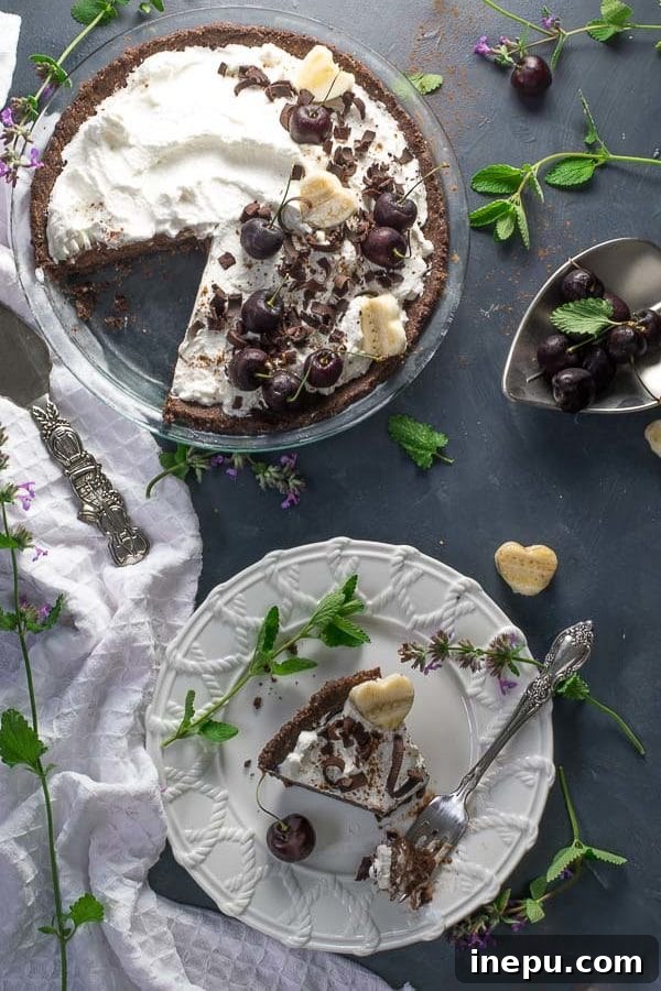 Whole chocolate nice cream pie