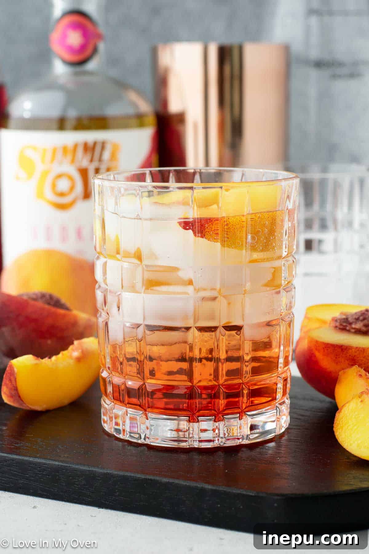 Velvet Peach Delight 2 peach vodka cocktail