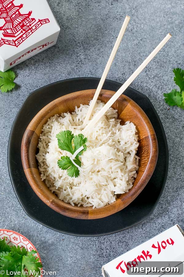 Easy Coconut Rice, ready to be served