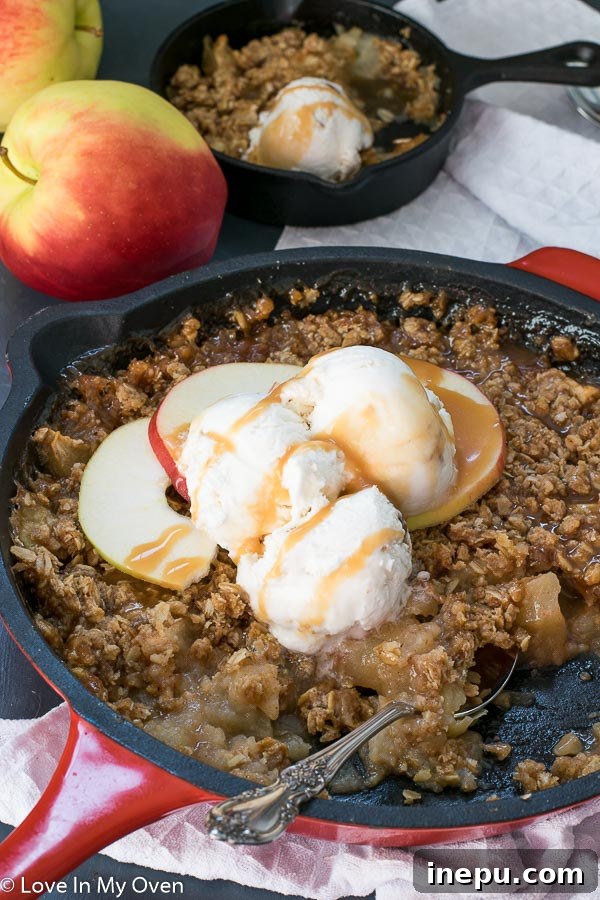 salted caramel apple crisp