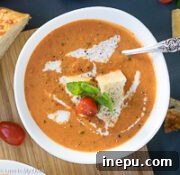 creamy roasted tomato basil soup