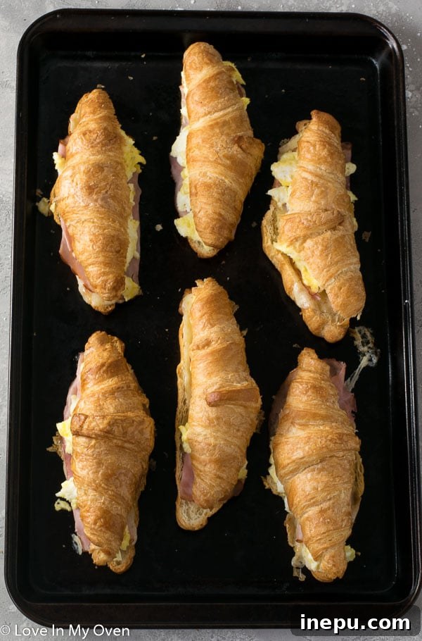 Morning Croissant Delights 8 Stacked breakfast croissants ready to serve