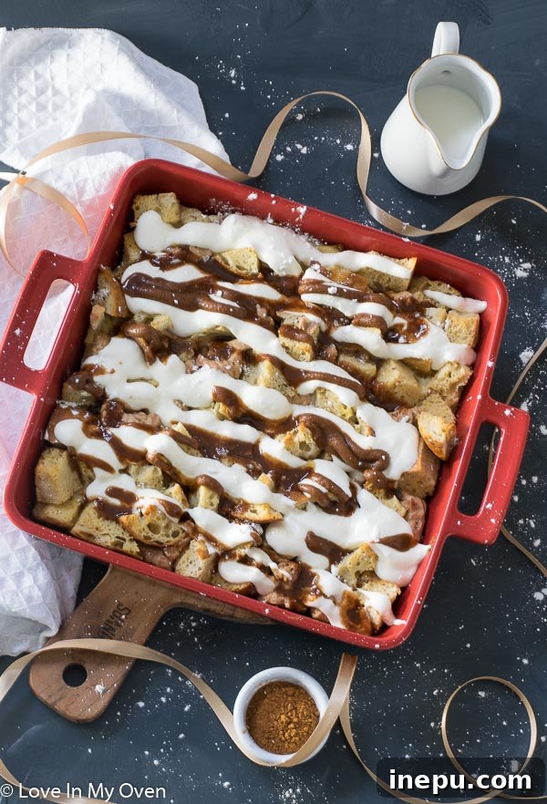 overnight cinnamon french toast bake with cream cheese