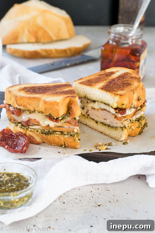 Cooked Turkey Pesto Sandwich