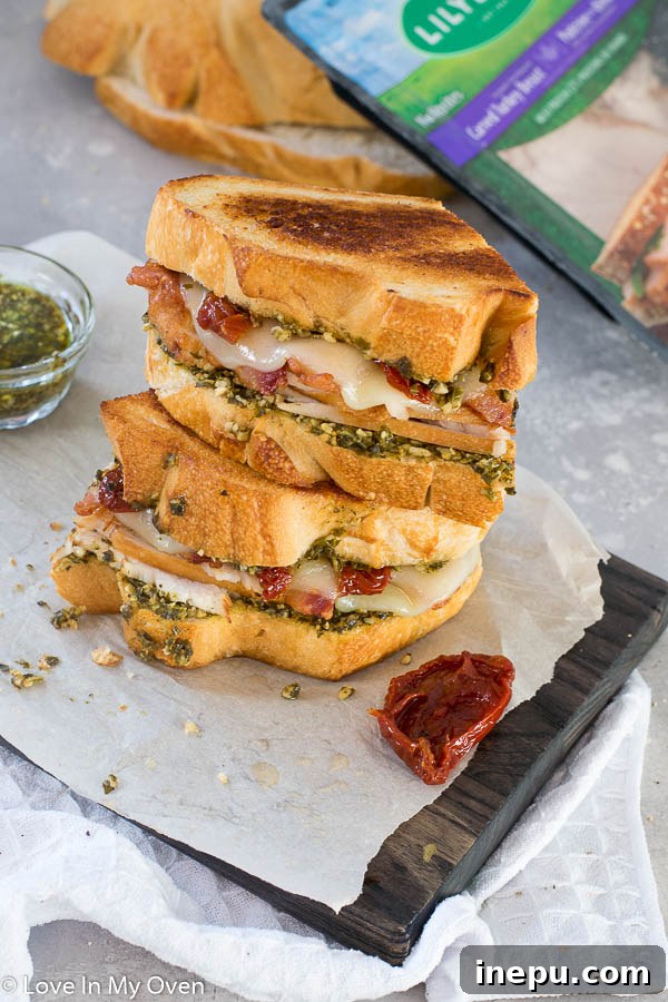 Delicious Turkey Pesto Sandwich
