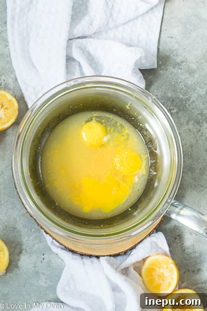 Steps for making Meyer lemon curd