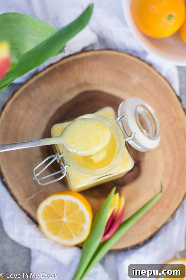 Jar of Meyer lemon curd