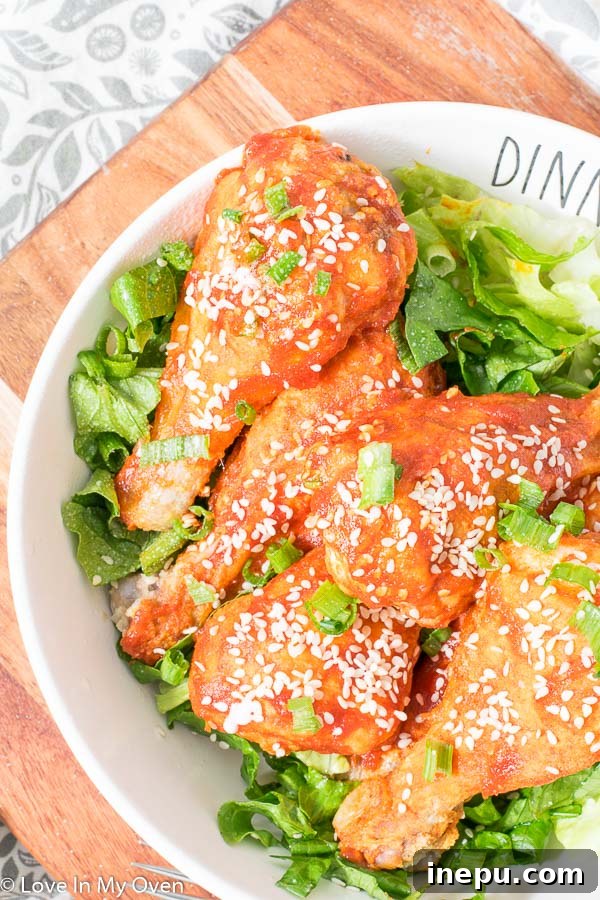 Sticky Sriracha Honey Drumsticks 5 honey sriracha chicken drumsticks
