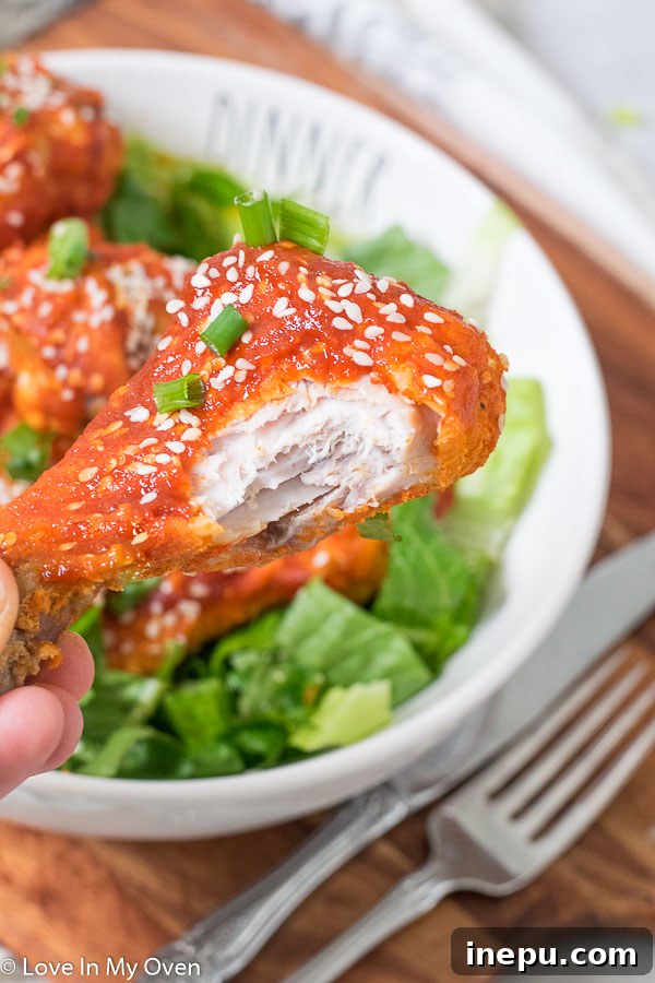 Sticky Sriracha Honey Drumsticks 8 honey sriracha chicken drumsticks
