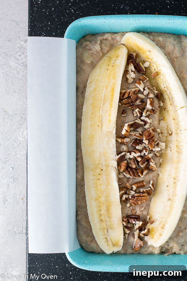Wholesome Banana Loaf 6 healthier banana bread with banana topping