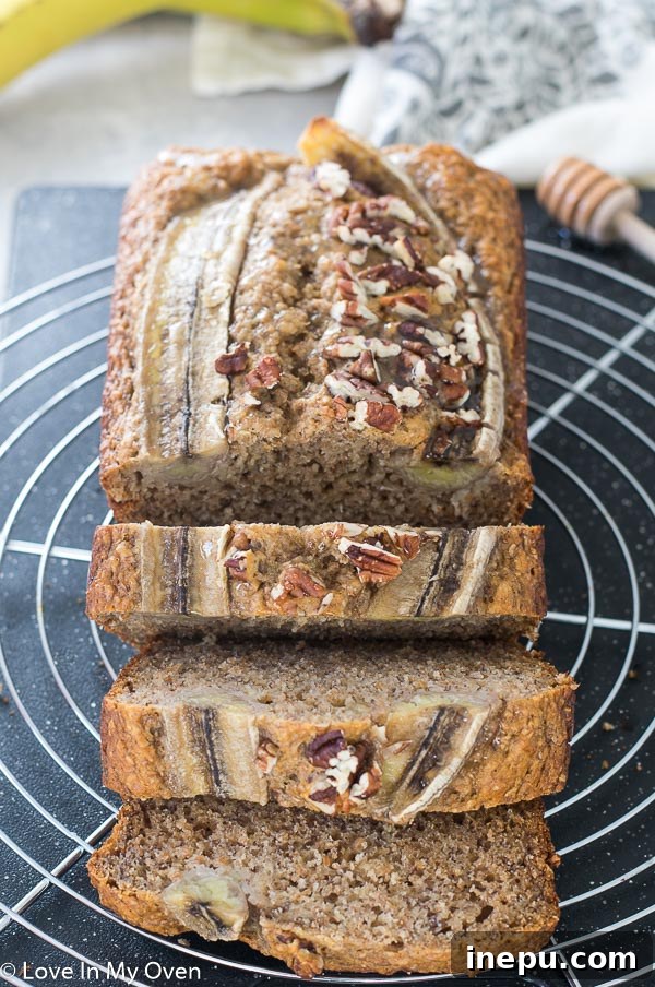 Wholesome Banana Loaf 7 sliced healthier banana bread