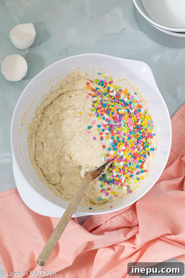 Cake batter ready for baking