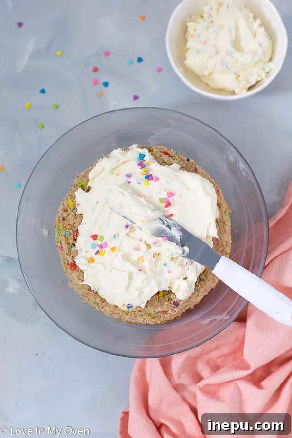 Decorated Healthy Birthday Cake with Sprinkles
