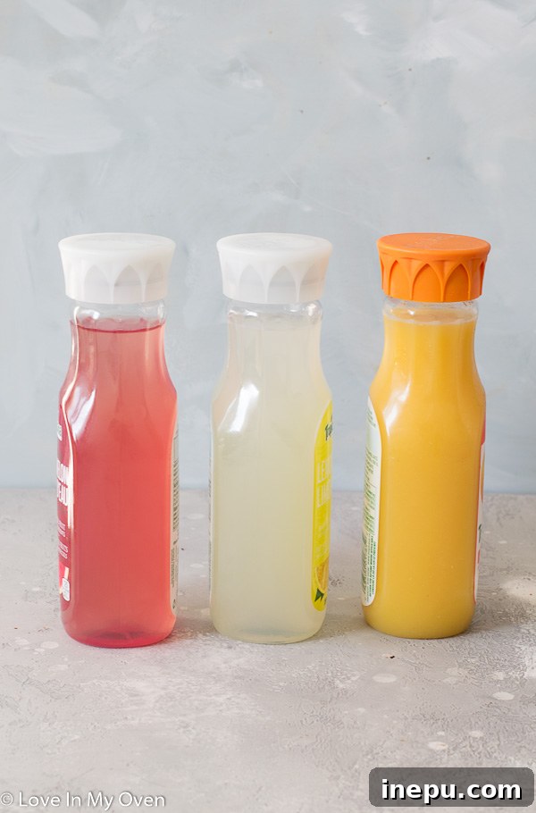 DIY Gummy Bear Magic 4 Colorful assortment of natural fruit juices for making gummy bears