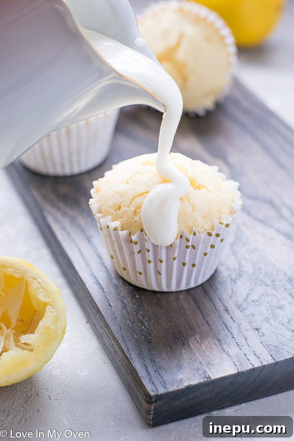 Zesty Lemon Glazed Muffins 7 Glazed lemon muffins
