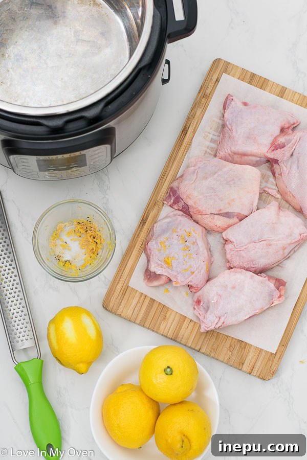 Instant Pot Lemon Garlic Chicken Thighs in the Instant Pot