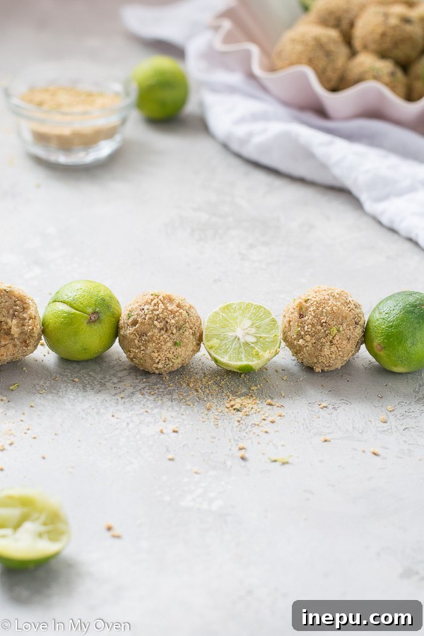 Zesty Key Lime Cheesecake Treats 3 Key Lime Cheesecake Balls - easy no-bake dessert perfect for snacking