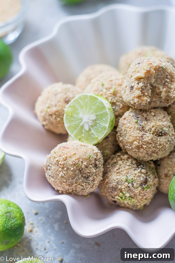 Zesty Key Lime Cheesecake Treats 7 Key Lime Cheesecake Bites with a close-up of the delicious texture
