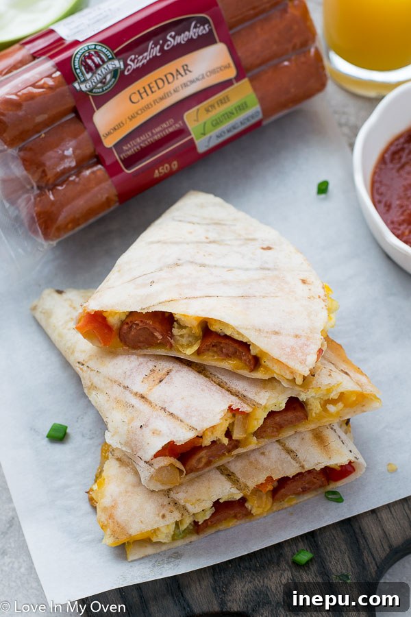 grilled breakfast quesadillas