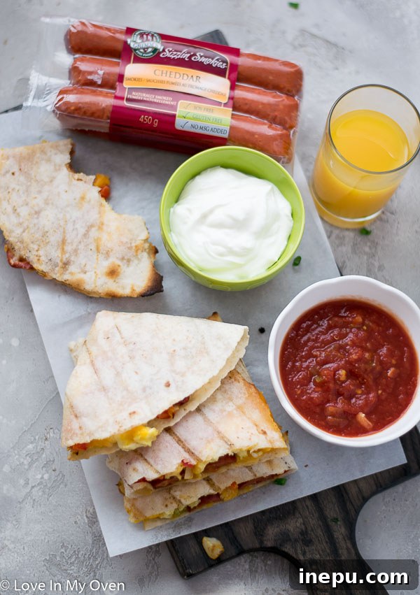 grilled breakfast quesadillas