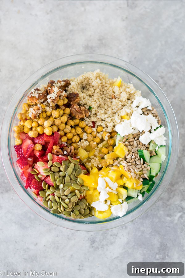 strawberry quinoa salad with goat cheese