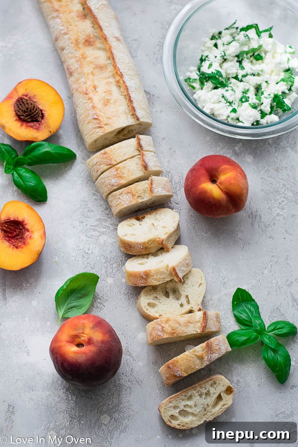 Grilled baguette slices ready for crostini assembly