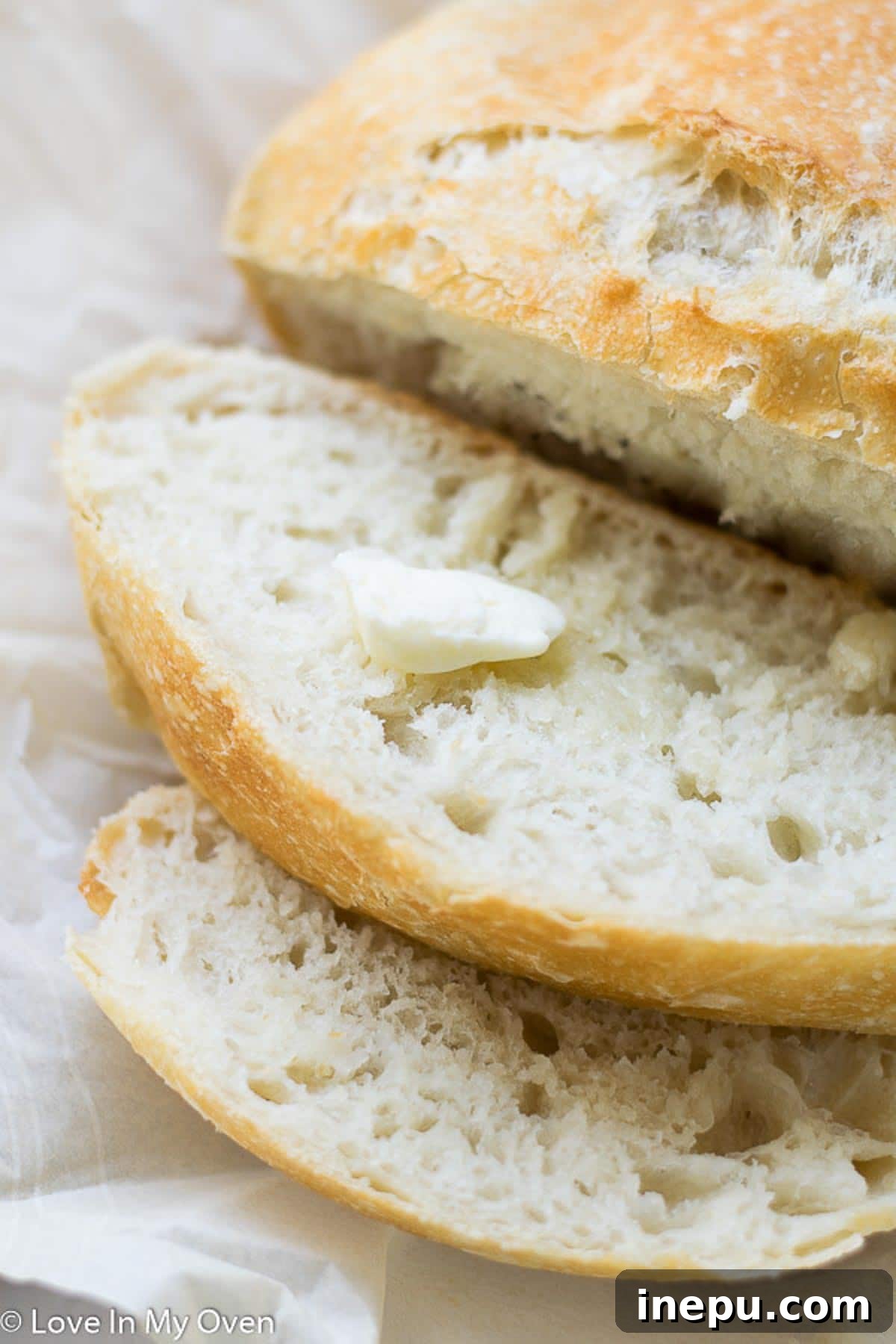Effortless 3-Ingredient Bread 3 Golden brown crust of 3 ingredient bread