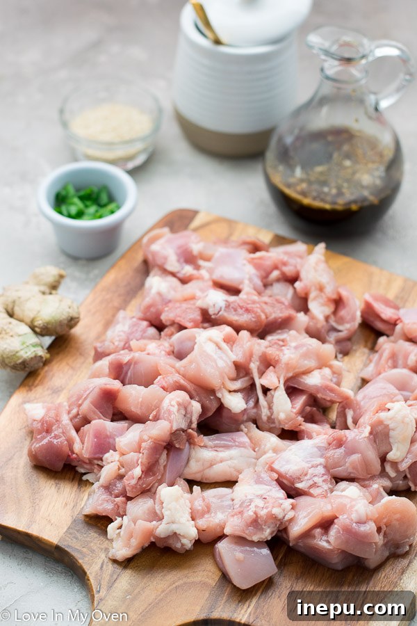 Instant Pot Sesame Chicken ingredients preparation
