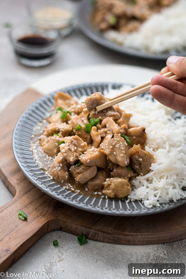 Instant Pot Sesame Chicken ready to serve