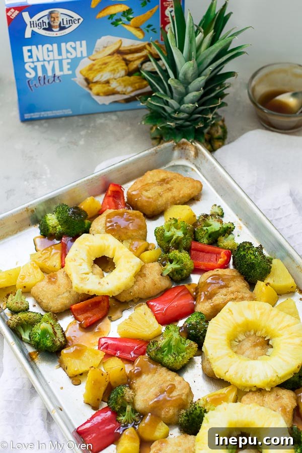 Delicious Teriyaki Sheet Pan Fish Dinner with Pineapple and Peppers