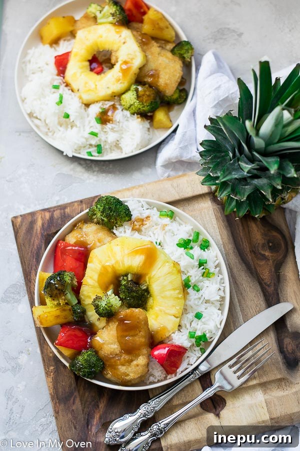 Plated Teriyaki Sheet Pan Fish Dinner with Rice