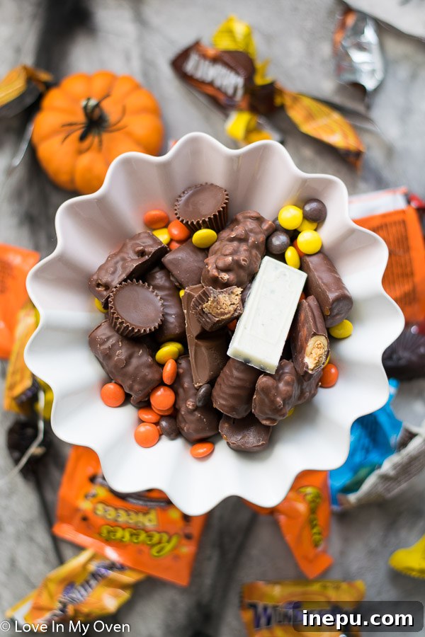 Spooky Scoops 3 Chopped Halloween candy ready for ice cream
