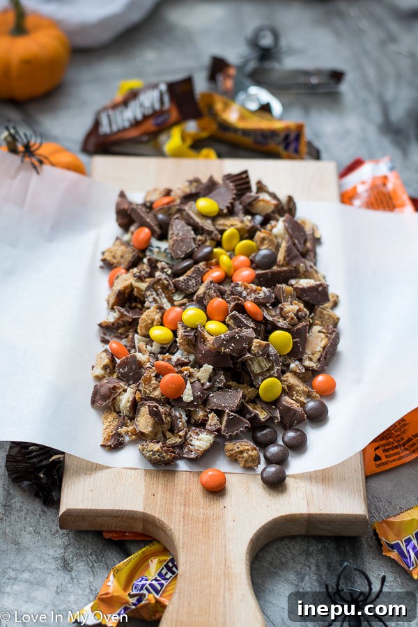 Spooky Scoops 4 Variety of chopped mini chocolate bars
