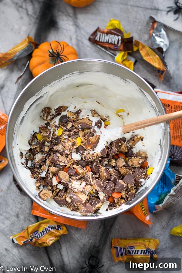 Spooky Scoops 5 Mixing bowl with heavy cream and condensed milk